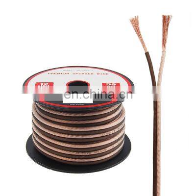 12AWG Frosted flexible transparent speaker wire flexible professional car audio speaker cable wire