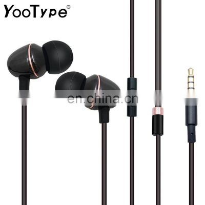 YooType hot sale noise cancelling headset and sports earphones piezo speaker ceramics wired earbuds