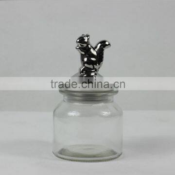 Metal Squirrel Bottle,Animal Glass Bottle,Metal Storage Bottle