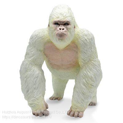 Albino Gorilla Toys King Kong White Realistic Hand Painted Gorilla Ape Wild Model Animal Figurine photo-2