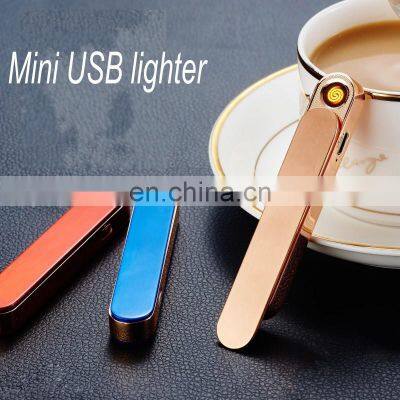 Slim design USB Port Electronic Windproof Flameless Electronic Cigarette Lighter by customized for man gift