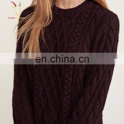Warm Wool Private Label Knitted Winter Sweater for Women photo-3