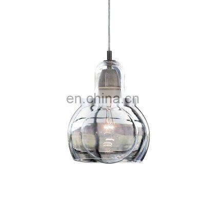 Modern Decorative Brief Clear Glass Shell Cucurbit-shaped Hanging Light Pendant Lamp