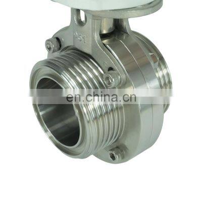 DKV DN15 DN50 Food Grade Thread Connection SS304 316 12V 24V DC 220V AC Electric Actuator Sanitary Butterfly Valve photo-3