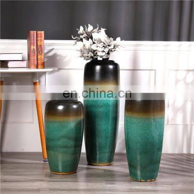 Jingdezhen kiln color-changing glaze rural style home decoration floor large vase set