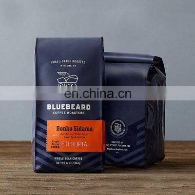 Custom Bags 340G Side Gusset Moisture Proof Coffee Bag Pouch Flat Bottom Coffee Bean Packaging Bags