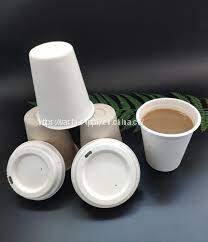 Custom compostable Sugarcane Bagasse Hot Cups bioplastic biodegradable coffee cups