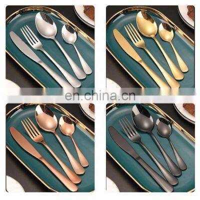 Custom Modern Stainless Steel High Quality Luxury Cutlery Gradient Spoon Set Bulk Gold Flatware photo-4