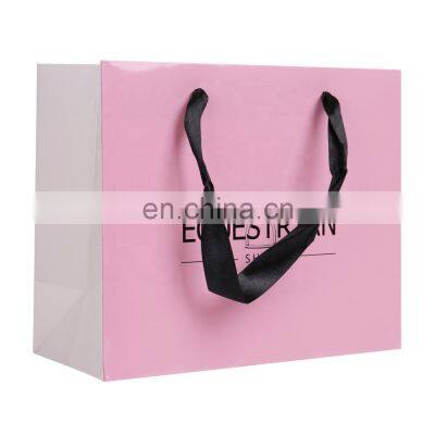 Wholesale Custom Logo Clothing Shopping Bag Packaging Gift White Kraft Paper Bag With Rope Hande photo-3