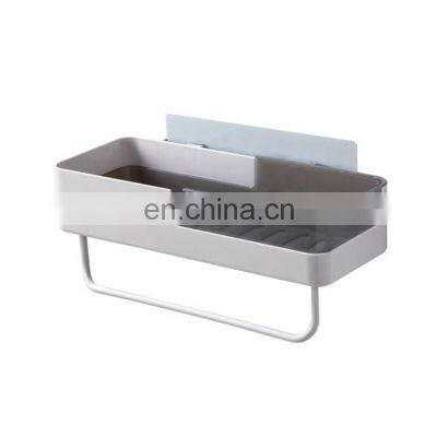 Punch Free Plastic Wall Bathroom Shelves Storage Rack for Bathroom