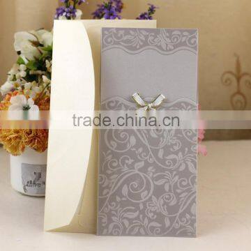 2016 Best Quality Hindu Style Embossing Silver Wedding Card