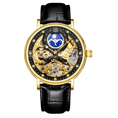 KINYUED J055  skeleton brand luminous automatic watch mechanical