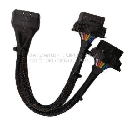 OBD 16pin Male to 2 x OBD 16pin Female Y Splitter Cable OBDII Extension Cable Truck Vehicle Diagnostic Cable photo-3