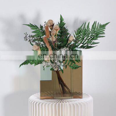 Wholesale Wedding New Clear Glass High Quality Cheap Nordic Colourful Acrylic Flower Vase photo-3