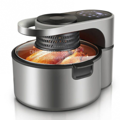 Visual air fryer multi-function automatic intelligent 8 liter large capacity rotary electric fryer