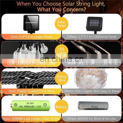 Globe Solar String Light 25 Clear Led Bulbs Vintage Backyard Patio Bulb Hanging Indoor Outdoor Lights photo-4