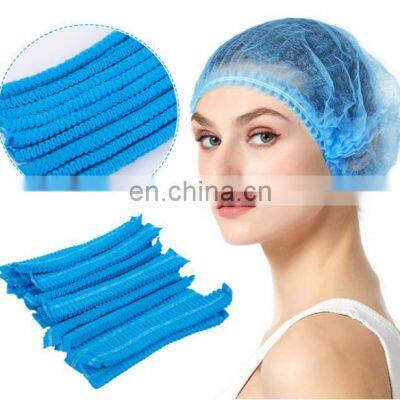 Disposable Mob Caps Clip Cap Non Woven Mob Cap Blue White Hairnet