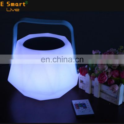 Lithium Battery Outdoor Speaker System portable PE plastic TWS function hot sale ice bucket led light speaker