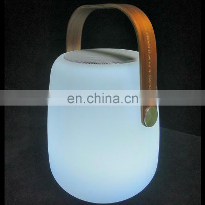 led usb rechargeable portable PE plastic TWS function hot sale Portable Home Theatre Music Lantern Plastic Led Lamp Speaker