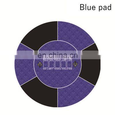 Latest Arrival Blue Green Anti Slip Casino Portable Texas Custom Round Table Poker Mat photo-4
