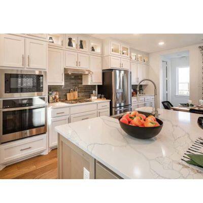 Code：1010，Calacatta Artificial Stone Quartz Slab Kitchen Countertops photo-3