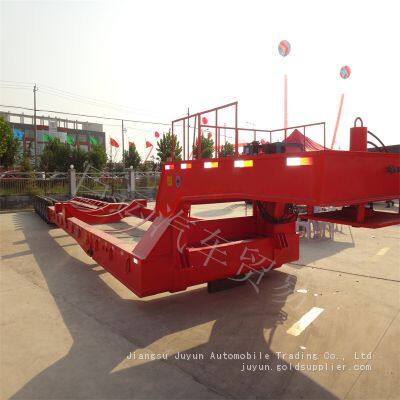 Large cargo transport trailer, heavy-duty low flatbed semi-trailer, axle semi-trailer, engineering transport trailer