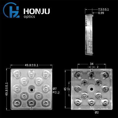 Hongzhu 50X50mm Outdoor Light Lens 5050 PC 12 In 1 Led Outdoor Lighting Street Light Lens photo-2