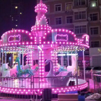 Plastic Horse Toy Ride Kids Machine Electric For Children Amusement Vintage Carousel photo-2