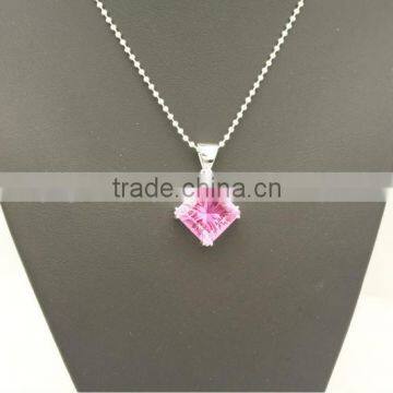 Fashion pendant jewelry wholesale metal silver plated rhinestone big stone pendant design