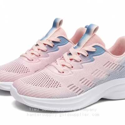 Design Trendy Women's Sneakers Fly Woven Breathable Sport Shoes Oem Custom Running Shoes For Men Women Couple