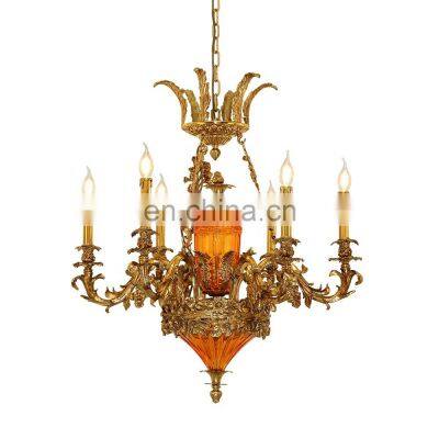 french lighting vintage copper chandeliers bronze pendant lamp solid brass antique luxury chandelier