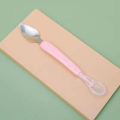 Stainless Steel SpoonChildren's Tableware Fruit Spoon, Mother and Baby Products Spoon, Stainless Steel Spoon, Fruit Spoon, Feeding Apple Spoon, Dragon Fruit Spoon, Rice Paste Spoon photo-2