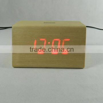 WL1226T Hot Sale Nature Wood Sensor Touch Table Clock