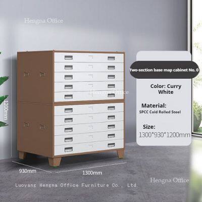 Architectural Blueprint Storage Cabinet with Fine Stainless Steel Handles and Robust Locking System for Safe and Organized Filing
