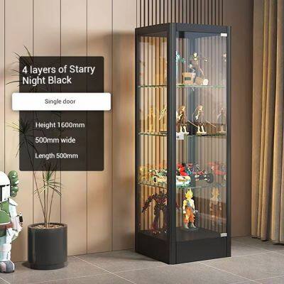 Vintage Black Metal Figure Display Cabinet | With 3C Tempered Glass & Adjustable Shelves | for Anime Collectibles photo-1