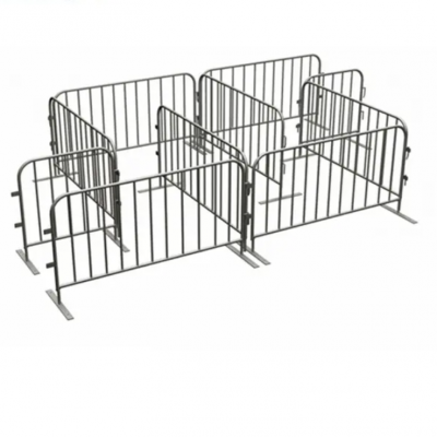 HT-FENCE Temporary Pedestrian Heavy Duty Crowd Control Steel Barricade Crowd Control Barriers Metal Interlocking Barricade