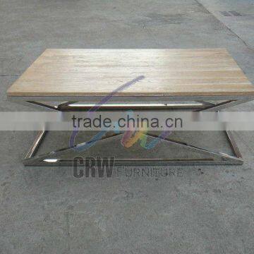 MFF-108 Home Goods Coffee Table Cross Legs Stainess Steel Coffee Table