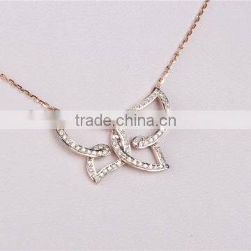 Hot Sale Light Butterfly Necklace Girl's Silver Sterling Necklace Fashion Jewelry photo-4