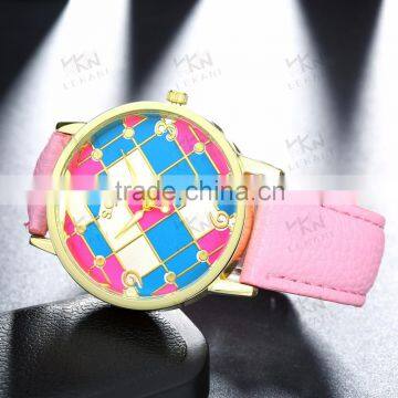 Hot sale leather strap new design fashion girls watch