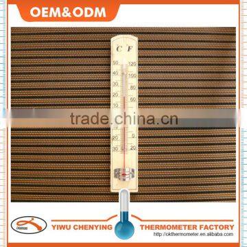 household indoor wooden thermometer w/ scale C / F red kerosene filled capillary printed black font eco-friendly material