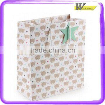 Natural Rope Handles Large Star Bears Gift Sturdy Paper Bag