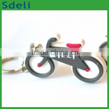 Cheap high quality provided custom bicycle shaped promotional soft pvc keychain