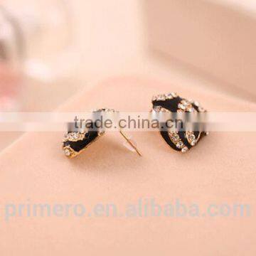 Fashion Leopard Print Crystal Triangle Square Gold Stud Earrings For Women Fancy Design photo-6