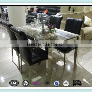 LT1302#Modern Hot selling diningroom furniture round glass dining table and chairs