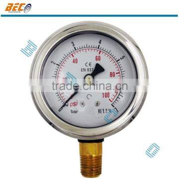 Half Stainless Steel Shock Proof Manometer Pressure Measurement Devices photo-2