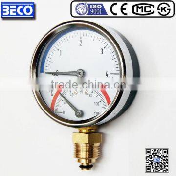 YW-100A different Integrated hydraulic temperature Pressure Gauge with good quality