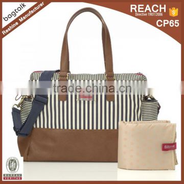 Stripe Waterproof Adult Baby Tote Diaper Bag DB16043