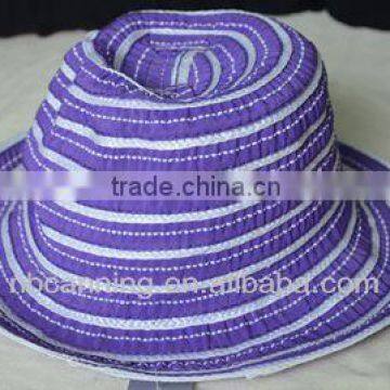 hot sale summer pp hat/ladies popular beach hat/cheap striped pp hat