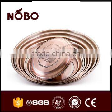 Ancient Copper Embossed Grape Plate, Stainless Steel Non-slip Serving Tray photo-6