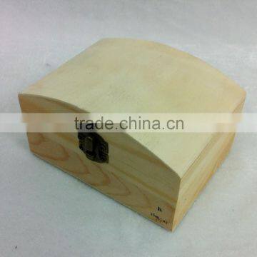 unfinished small wooden box with arched lid pine